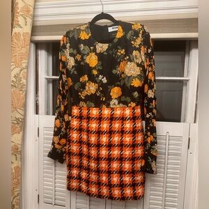 MSGM Silk & Plaid Dress